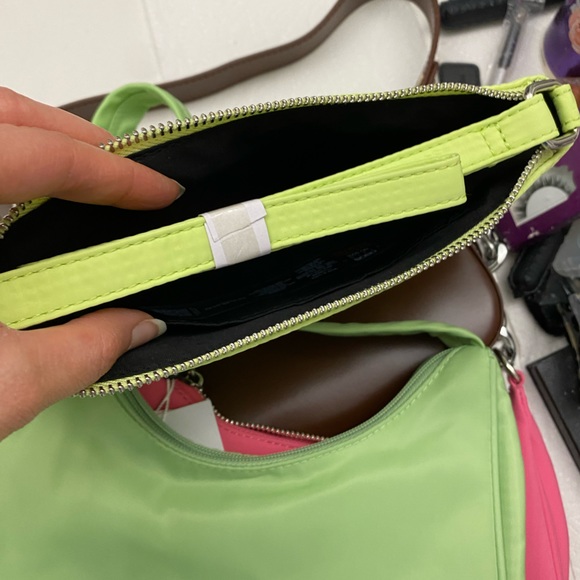 Slim 90s Minimalist Shoulder Bag Handbag Pistachio Lime Light Green - Picture 2 of 12